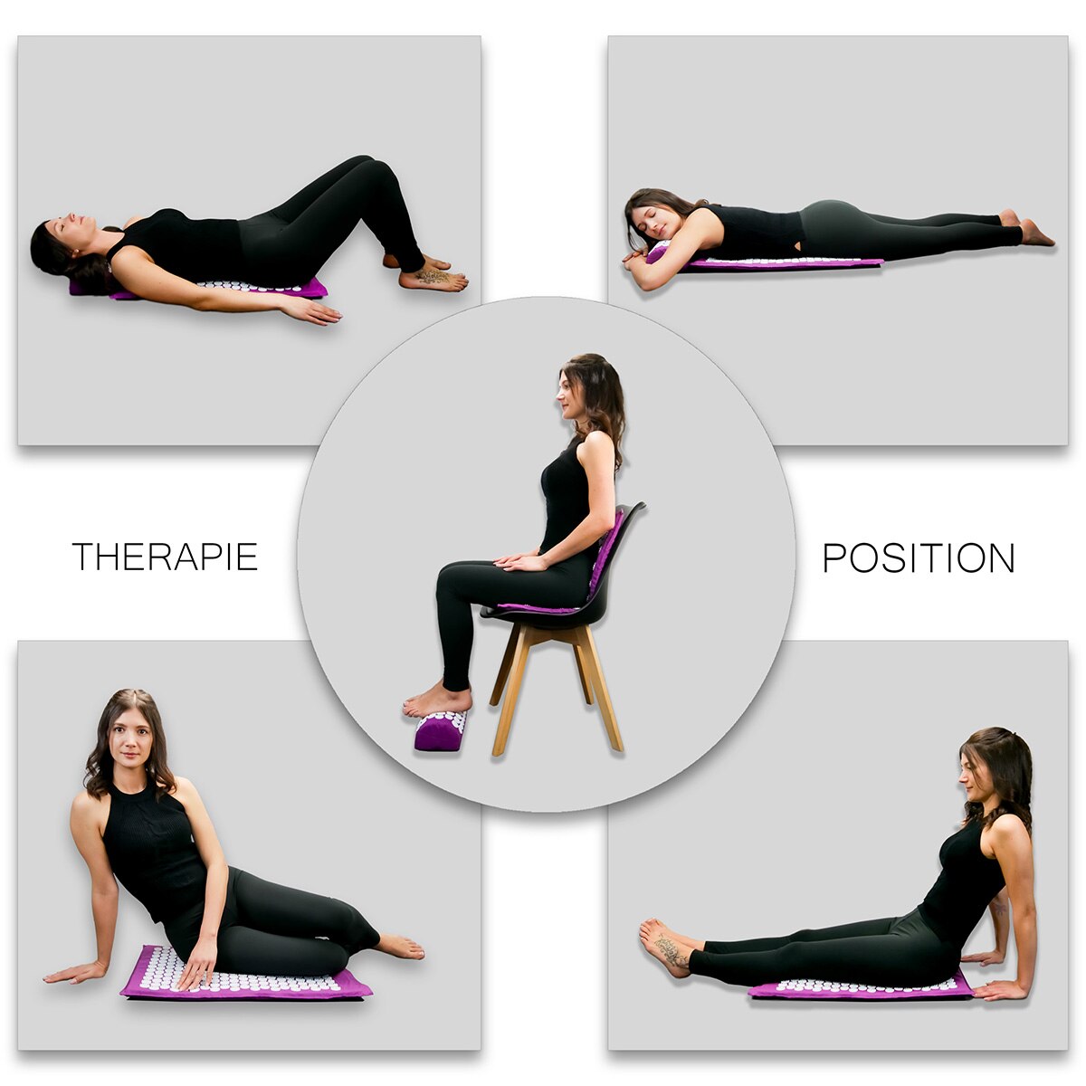 Fitstyle Yoga Massage Mat Acupressure Relieve Stress Back Cushion Massage Yoga Mat Back Pain Relief Needle Pad With Pillow