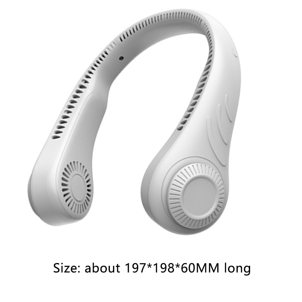 New Portable Hanging Neck Fan Bladeless Fan 3 Speed Adjustable Wearable Neckband Mute Fans USB Rechargeable Neck-mounted Cooler