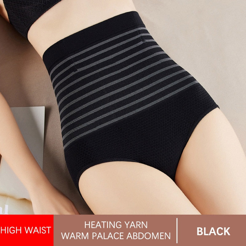 High Waist Seamless Women's Panties Cotton Briefs Plus Size Body Sculpting Menstrual Panties Hip Lift Slimming Underwear