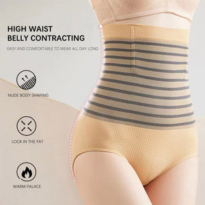 High Waist Seamless Women's Panties Cotton Briefs Plus Size Body Sculpting Menstrual Panties Hip Lift Slimming Underwear