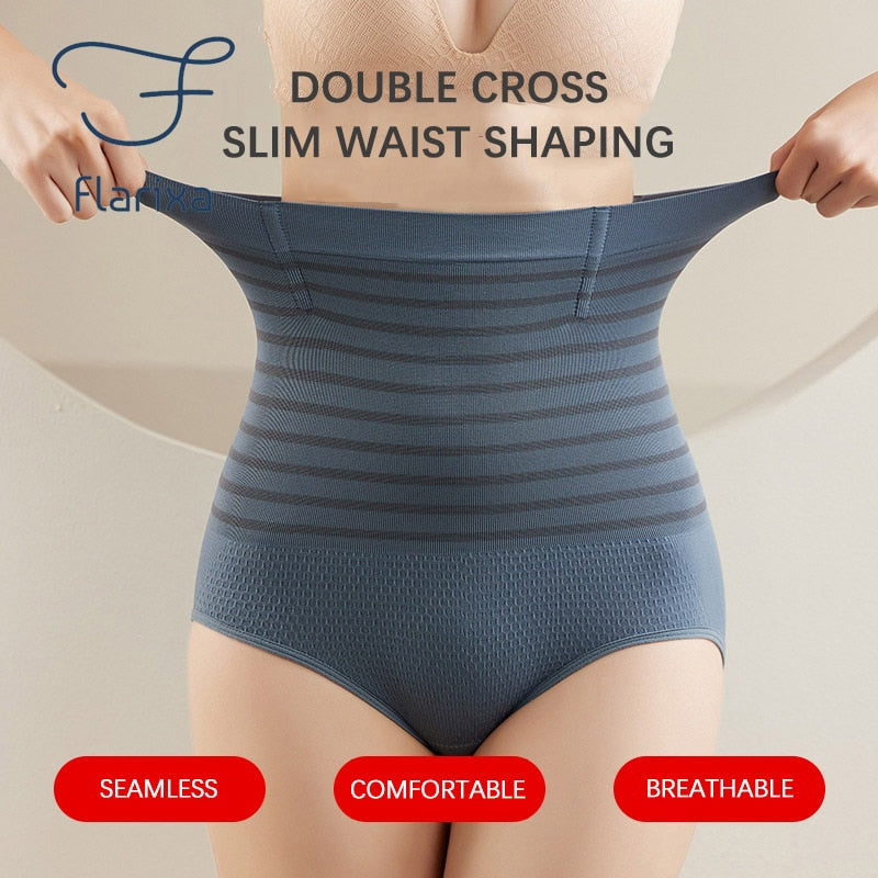High Waist Seamless Women's Panties Cotton Briefs Plus Size Body Sculpting Menstrual Panties Hip Lift Slimming Underwear