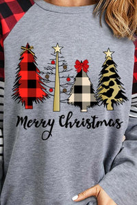 MERRY CHRISTMAS  Graphic Round Neck Long Sleeve T-Shirt