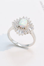 Load image into Gallery viewer, Modern 925 Sterling Silver Opal Halo Ring
