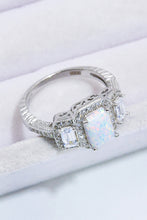 Load image into Gallery viewer, 925 Sterling Silver Square Opal Ring
