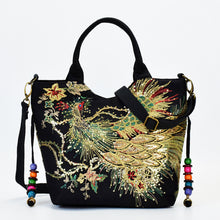 Load image into Gallery viewer, OUT OF STOCK Women Shoulder Bag Handmade Embroidery Peacock Bohemia Ethnic Style Retro Handbag Large Capacity Tote Messenger Bag for Girl
