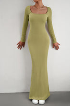 Load image into Gallery viewer, Long Sleeve Square Neck Maxi Bodycon Dress
