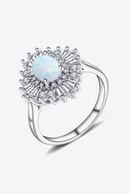 Load image into Gallery viewer, Modern 925 Sterling Silver Opal Halo Ring
