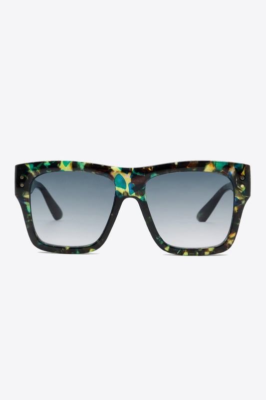 Traci K Collection UV400 Patterned Polycarbonate Square Sunglasses