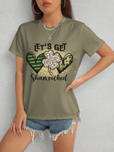 Load image into Gallery viewer, Lucky Clover Round Neck Short Sleeve T-Shirt
