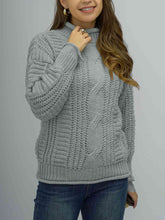 Load image into Gallery viewer, Cable-Knit Mock Neck Sweater
