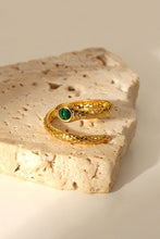 Load image into Gallery viewer, Snake Charmer Malachite Snake-Shaped Bypass Ring
