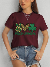 Load image into Gallery viewer, PEACE LOVE IRISH Round Neck Short Sleeve T-Shirt
