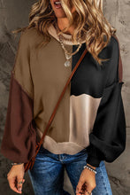 Load image into Gallery viewer, Color Block Exposed Seam Long Sleeve Sweater
