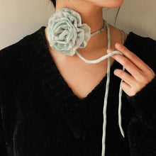 Load image into Gallery viewer, Camellia Flower Tie Choker Necklace
