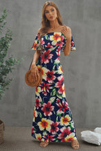 Load image into Gallery viewer, Floral Layered Off-Shoulder Maxi Dress
