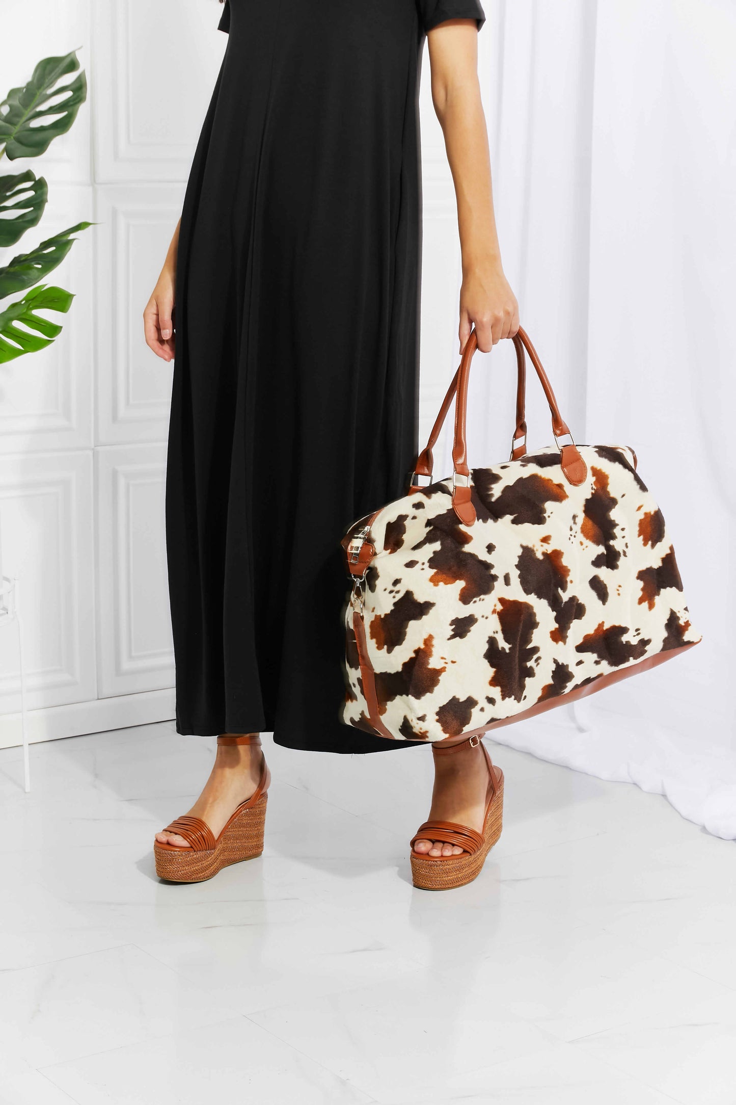 Traci K Collection Animal Print Plush Weekender Bag