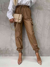 Load image into Gallery viewer, Tied High Waist Pants with Pockets
