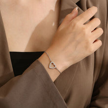 Load image into Gallery viewer, Inlaid Zircon Stainless Steel Heart Bracelet
