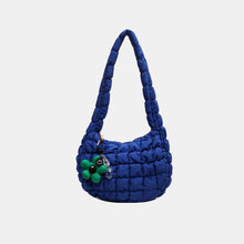 Load image into Gallery viewer, Quilted Shoulder Bag with Flower Pendant
