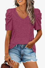 Load image into Gallery viewer, V-Neck Puff Sleeve Tee
