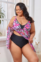 Load image into Gallery viewer, Plus Size Printed Spaghetti Strap V-Neck Two-Piece Swim Set
