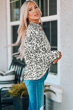 Load image into Gallery viewer, Leopard Cold-Shoulder Mock Neck Top
