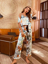 Load image into Gallery viewer, Printed Cami, Shirt, and Pants Lounge Set
