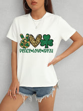 Load image into Gallery viewer, PEACE LOVE IRISH Round Neck Short Sleeve T-Shirt
