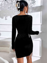 Load image into Gallery viewer, Fringe Detail Cutout Long Sleeve Dress
