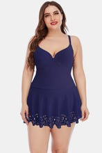 Load image into Gallery viewer, Lace Trim Sweetheart Neck Swim Dress
