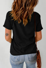 Load image into Gallery viewer, Slogan Graphic Cuffed Sleeve Tee
