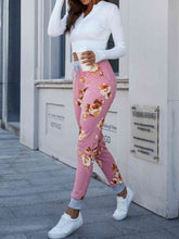 Load image into Gallery viewer, Floral Print Slim Fit Long Pants
