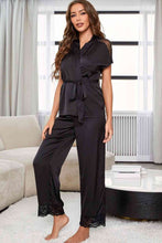 Load image into Gallery viewer, Surplice Neck Tie Waist Top and Pants Pajama Set
