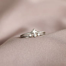 Load image into Gallery viewer, 925 Sterling Silver Cross Ring
