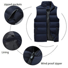 Load image into Gallery viewer, Men&#39;s zipped pocket puff vest
